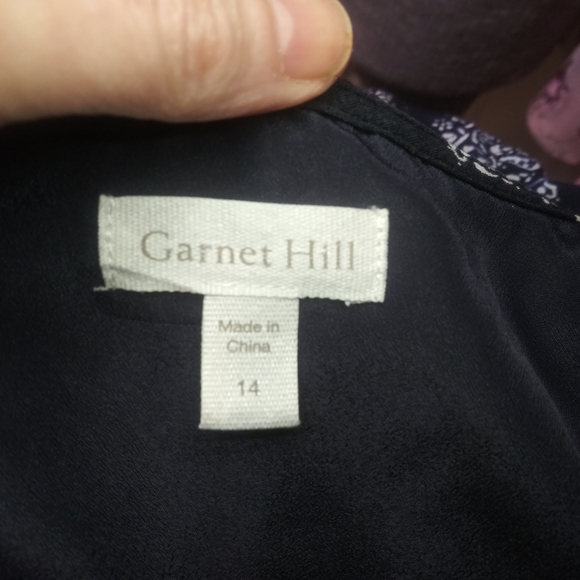 Garnet Hill Navy & White Floral Print Summer Day Dress - Picture 5 of 9